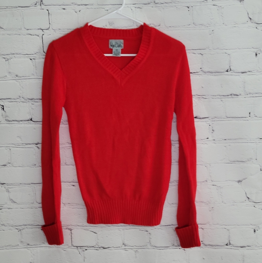 Wye Oaks Red V Neck Sweater